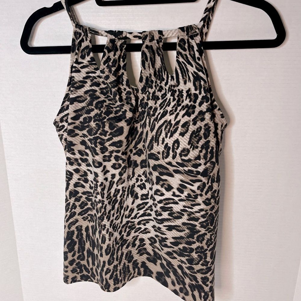 Dreamsuit by Miracle Brands Leopard Print Slimming Flowy Tankini Swim Top 8 NEW!